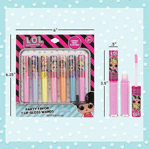 L.O.L Surprise 7-Pack Lip Gloss for Girls, Lol Lip Gloss