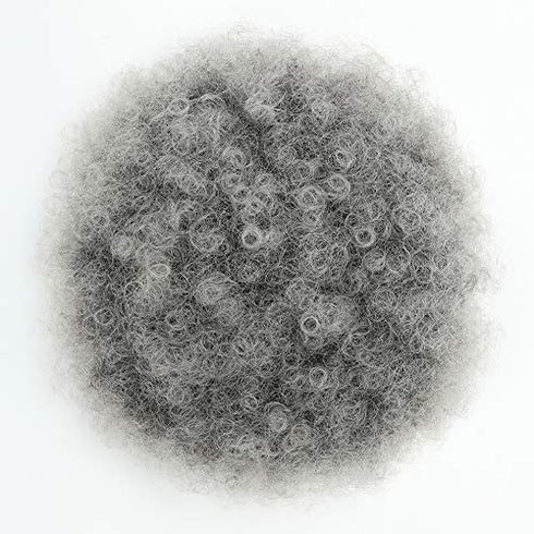 THEMIS HAIR Afro Puff Drawstring Ponytail For Black Women , High Puff Drawstring Short Ponytail Bun For Natural Hair , Afro Kinky Curly Ponytail Hairpieces With Clip In Color Smoky Gray