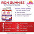 Iron Gummies Plus Multivitamin- Vitamin C, Zinc, B Complex, and Biotin for Fatigue, Anemia, Pregnancy. Good for Vegans and Vegetarians, Women, Kids, and Men. Grape Flavor. 60 Count