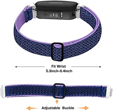 BNBIDEN 3 Pack Stretchy Bands Compatible with Fitbit Inspire 2 / Inspire HR/Inspire/Ace 2, Soft Adjustable Solo Loop Elastic Nylon Replacement Straps for Fitbit Inspire Fitness Tracker Women Men