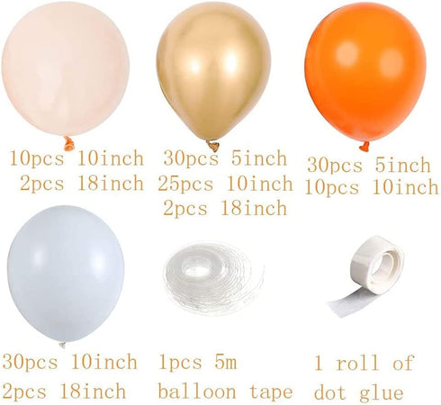 Orange with Gold Balloon Garland Arch Kit-Cream White Orange Gold Balloons for Wedding Decoration Baby Shower Decorations Birthday Party Decoration