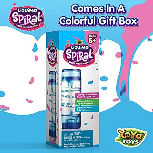 YoYa Toys Liquimo Spiral Liquid Motion Bubbler Timer for Kids - Bubble Drop Hourglass - Fidget Sensory Toys for Autistic Children Activity - Office Desk Top Accessories, Holiday Stocking Stuffers