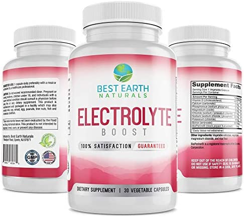Electrolyte Support Supplement - Helps Support Electrolyte Balance with Vitamin D, Calcium, Magnesium, Sodium, Potassium, Boron and More!