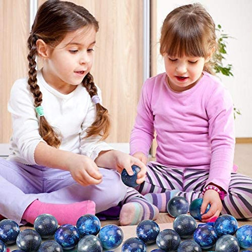 LovesTown 20 PCS Galaxy Stress Balls, 2.5 Inch Space Theme Stress Balls Foam Squeeze Balls Stress Relief Balls for Finger Exercise School Carnival Reward Party Bag Gift