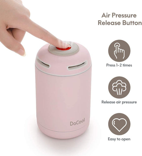 DaCool Insulated Lunch Containers Hot Food Jar Vacuum Insulated Stainless Steel 16 oz Leak Proof Keep Food Cold Hot Food Container for Kids Adult Lunch Box School Camping Outdoors,BPA Free- Pink