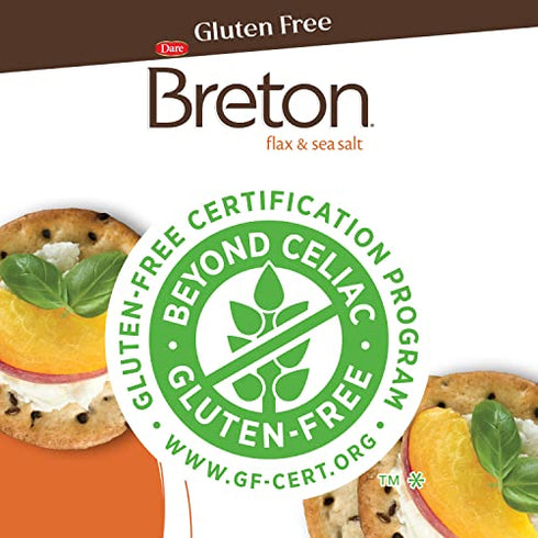 Dare Breton Gluten Free Crackers, Original with Flax, 4.76 Ounce,Pack of 1