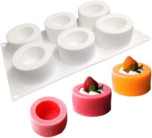 6 Holes Pudding Cup Art Cake Mould Pan 3d Silicone Mold Mousse Chocolate Mould