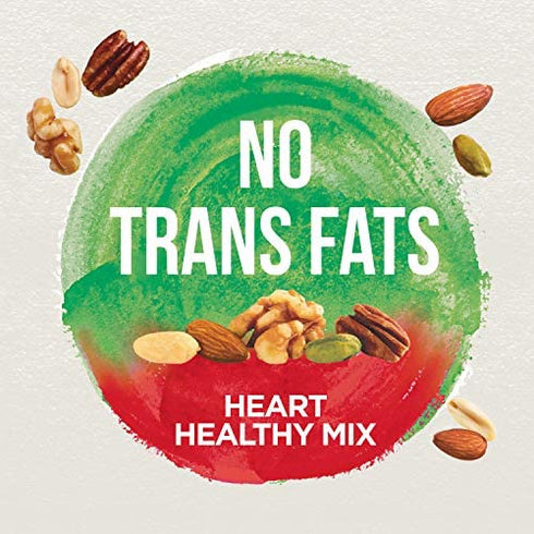 PLANTERS NUT-rition Heart Healthy Mix with Walnuts, 7.5 oz Box (Contains 7 Individual Pouches) - On-the-Go Snack, Work Snack, School Snack and Active Lifestyle Snack - Great Camping Snacks - Kosher