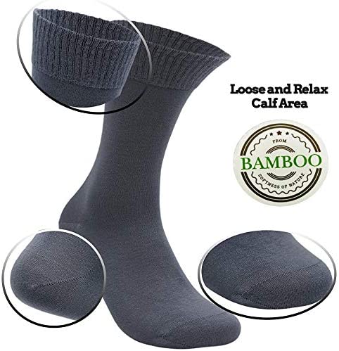 Diabetic Bamboo Socks Natural Comfortable Soft for Men Women - Made in Turkey for High Circulation, Diabetes, Varicose Veins, Maternity Pregnancy (Mixed 4 Pairs)