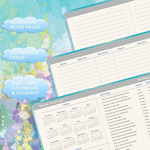 2023-2025 Pocket Planner/Calendar - Monthly Pocket Planner/Calendar with 63 Notes Pages, January 2023 - December 2025, 3.8" x 6.3", 3 Year Monthly Planner with Inner Pocket and Pen Hold - Painting Oil