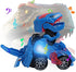 Dinosaur Toys for 3-6 Year Old Boys for Kids Transforming Dinosaur Car with LED Light and Music Gifts for 4-7 Year Old (Blue) by huwairen
