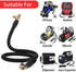 Wikkiv Car Air Rubber Hose Tire Inflator Hose Inflator Self-Locking Tube Suitable for Standard Fine Thread 0.305" x32TPI Air Compressor Pump EPAuto/AstroAI/JACO/DBPOWER/Mbrain/Audew