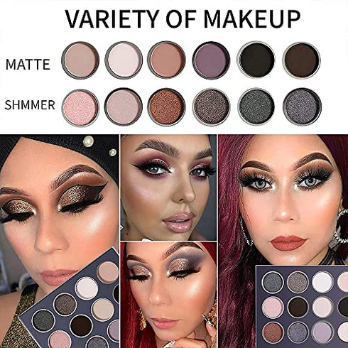 DE'LANCI Smokey Grey Goth Black Eyeshadow Palette, Pigmented Velvety Matte Shimmer Neutral Silver Eyeshadow Pallet,Long-Lasting Natural Nude Brown Dark Small Makeup Palette Eye Shadow, Cruelty Free…