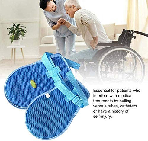 Fanwer Dementia Restraint Gloves - 2PCS, Control Mitts Safety Hand Glove, Restraint Mitts, Gloves to Prevent Scratching for adults, Dementia Products for elderly, Helpful to Both Wearer and Caregivers