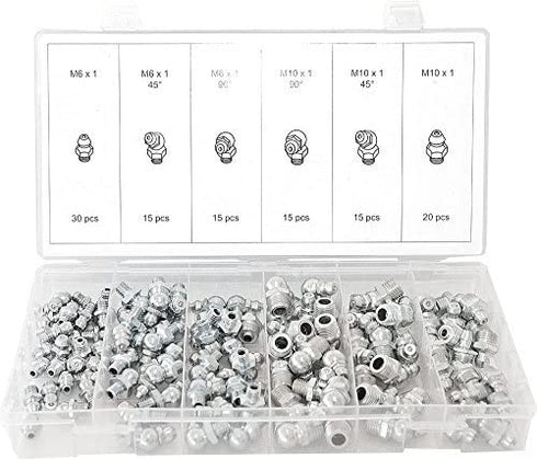 Swordfish 41271 Metric Zerk Grease Fitting Assortment, 110 Piece