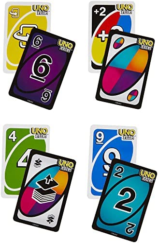 UNO FLIP! Family Card Game, with 112 Cards in a Sturdy Storage Tin, Family Card Game, with 112 Cards in a Sturdy Storage Tin, Makes a Great Gift for 7 Year Olds and Up