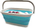 SAMMART 11.6L (3.06 Gallon) Collapsible Rectangular Handy Basket / Bucket (Bright Blue, 1)