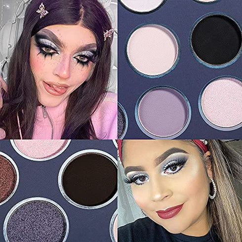 DE'LANCI Smokey Grey Goth Black Eyeshadow Palette, Pigmented Velvety Matte Shimmer Neutral Silver Eyeshadow Pallet,Long-Lasting Natural Nude Brown Dark Small Makeup Palette Eye Shadow, Cruelty Free…