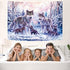 KYKU Snow Wolf Tapestry Pink Family Wolves Tapestry Wall Hanging Wild Animal Tapestries for Bedroom Living Room Dorm Decor (W59.1 × H51.2, Pink)