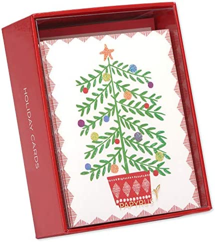 Papyrus Christmas Cards Boxed with Envelopes, Merry Little Christmas, Christmas Tree (20-Count)