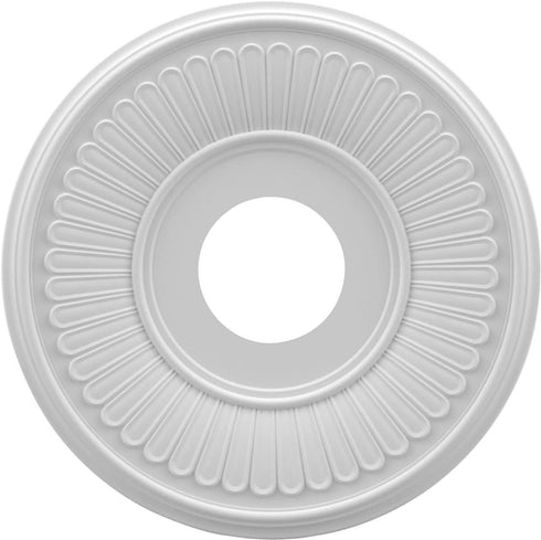 Ekena Millwork CMP13BE Berkshire PVC Thermoformed Ceiilng Medallions, 13"OD x 3 1/2"ID x 3/4"P (Fits Canopies up to 5 3/4"), Unfinished
