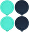 Sophico 2 Cup Round Silicone Storage Cover Lids Replacement for Anchor Hocking and Pyrex 7200-PC Glass Bowls (Container not Included) | Navy Blue-Mint | 4 Pack