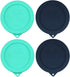 Sophico 2 Cup Round Silicone Storage Cover Lids Replacement for Anchor Hocking and Pyrex 7200-PC Glass Bowls (Container not Included) | Navy Blue-Mint | 4 Pack