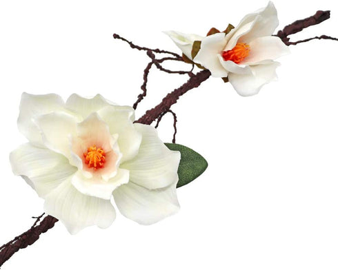 6.1 Ft Artificial Magnolia Flower Garland Hanging for Wedding Arch Wall Backdrop Home Garden Decoration (White)
