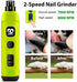 Casfuy Dog Nail Grinder with 2 LED Light - New Version 2-Speed Powerful Electric Pet Nail Trimmer Professional Quiet Painless Paws Grooming & Smoothing for Small Medium Large Dogs(Green)