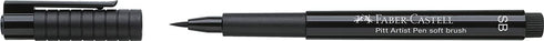 Faber-Castell PITT Artist Soft Brush Pen, Soft Brush Tipped, Black (199)
