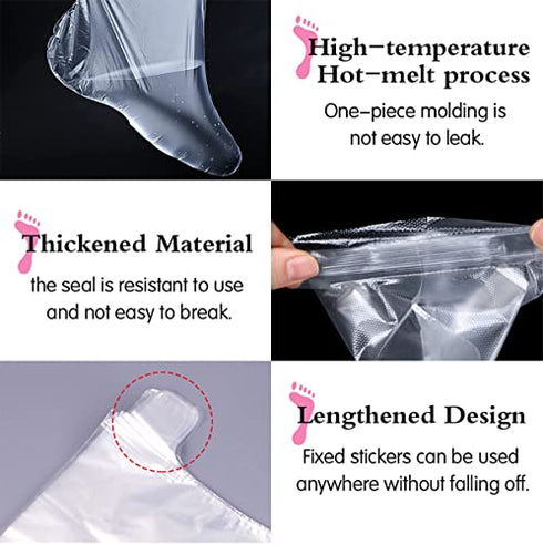 200pcs Paraffin Wax Bath Liners, Paraffin Bags for Hand & Foot, Plastic Paraffin Socks and Gloves for Therabath Hot Wax Therapy Bags Covers for Paraffin Wax Machine (200pcs mittens booties)