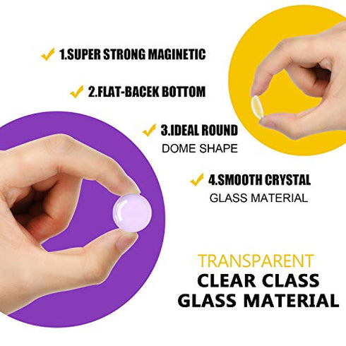 Ceramic Magnets for Craft Fridge Refrigerator Magnets with Transparent Glass Cabochons Round Disc Ferrite Ceramic Magnets for DIY Fridge Craft Making Magnet with Adhesive Backing