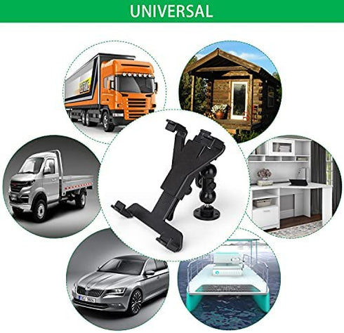 iTODOS Truck Tablet Mount for All 7" - 11" Tablets and GPS Navigation, Fit for Truck, Car, Commercial Vehicles, Boat, Desk,Aluminum Alloy Base, Compatible with Samsung Tab, Nexus, iPad Car Mount
