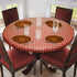 Covers For The Home Deluxe Elastic Edged Flannel Backed Vinyl Fitted Table Cover - Fashion Diamond (Rust) Pattern - Small Round - Fits Tables up to 40" - 44" Diameter