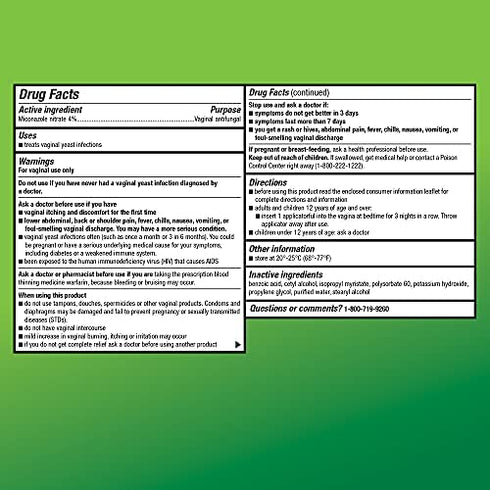 Amazon Basic Care Miconazole 3, Miconazole Nitrate Vaginal Cream (4%), 3-Day Treatment for Vaginal Yeast Infection