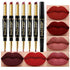6Pcs Lip Liner and Lipstick Lip Stain Makeup Set, DNM Dark Red Black Nude Matte Lipstick with Lip Liner Set Long Lasting Waterproof 24 Hour Lipstick and Lip Liner Set labiales matte larga duracion 24