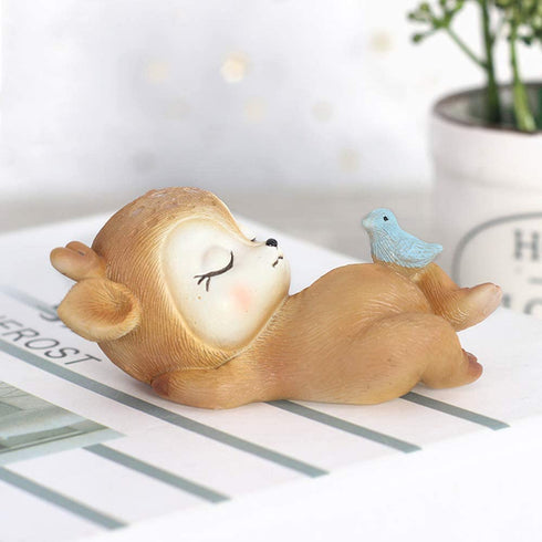 6 Pack Deer Figurines Cake Topper, Woodland Animal Doe Fawn Desktop Decoration Cute Miniature Statue Party Ornaments for Baby Shower Birthday Anniversary
