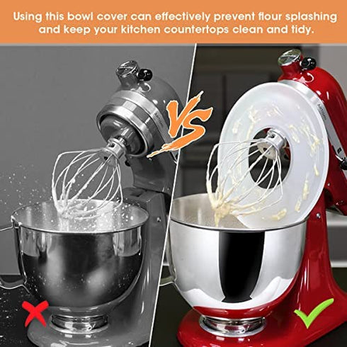 AIEVE Mixer Bowl Covers for KitchenAid 4.5-5 Qt Tilt-Head Stand Mixer, 2 Pack Stand Mixer Bowl Cover Mixer Splatter Guard Mixer Bowl Lids Compatible with Kitchen aid Mixer Kitchenaid Classic