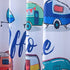TOMOZ RV Shower Curtain for Camper Trailers Camping Bathroom, Off to See The World Retro Camper Trailer, Waterproof Stall Shower Curtain with Hooks Set 47x64 Inch