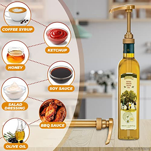 4Pcs Coffee Syrup Pump Dispenser Compatible with Torani Syrup Pump - Creamer Pump for Coffee Syrup Bottle (25.4 oz-750ml) - Davinci Syrup Pump Bottle Pump Dispenser Coffee Syrup Pumps by Alpenkok