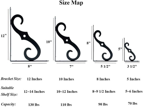 ETECHMART Decorative Shelf Brackets, 8 Inch Wall Mounted Floating Shelf Bracket for DIY Open Shelving, Pack of 4 L Shape Heavy Duty Rustic Iron Metal Corner Brace Shelf Supporter, White