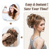 CJL HAIR Messy Bun Hair Piece Straight Fake Bun Short Ponytail Extension Instant Updo Donut Chignons Elastic Hairpiece for Women
