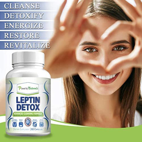 Power By Naturals Organic Sea Moss Plus + Leptin Detox Cleanse | Immune System, Thyroid Support, & Gut Health | Wildcrafted Seamoss Bladderwrack Burdock Root Capsules | 60 Irish Sea Moss Pills