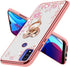 B-wishy for Motorola Moto G Pure Case.Moto G Power Case 2022 for Women, Glitter Crystal Butterfly Heart Floral Slim TPU Luxury Bling Cute Cover with Kickstand+Strap for Motorola Moto G Pure(Rose Gold)