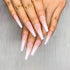 Morily 24pcs Fake Nails Ombre Ballerina Long Coffin Press on Nail False Tips Artificial Finger Manicure for Women and Girls (White)