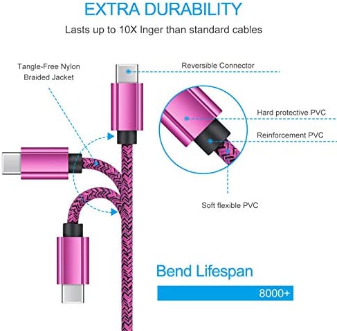 Fast Charging USB C Car Charger for Samsung Galaxy S22 S21 S20 FE S10 S9 S8 Note 20 Ultra A53 A13 A02S A12 A32 A42 A11 A20 A21 A51 A50, Quick Charge 3.0 +2.4A Rapid Car Adapter with 6ft Type C Cable