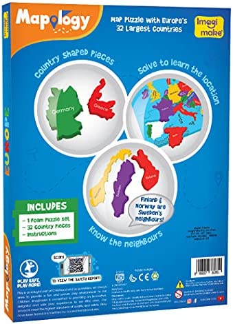 Imagimake Mapology Europe Map Puzzle - Geography for Kids - Learning & Educational Toys - Puzzles for Kids Ages 4-8, Gift for Gift for 4, 5, 6, 7, 8 Year Old