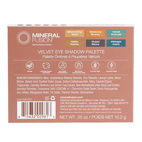 Mineral Fusion, Limited Edition Velvet Eye Shadow Palette, Multi Colors, 1 Count