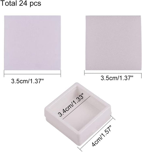 BENECREAT 24PCS White Gemstone Display Box Jewelry Box Container with Clear Top Lids, 1.57" x 0.6", for Gems, Coins?Jewelry and Valentine's Day Gift Packing