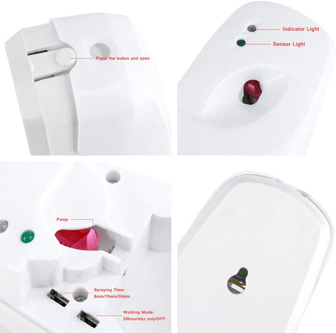 Automatic Air Freshener Dispenser Bathroom Timed Air Freshener Spray Wall Mounted, Automatic Scent Dispenser for Home, Room, Offices, Schools, Restaurants, Hotels, Public Toilet